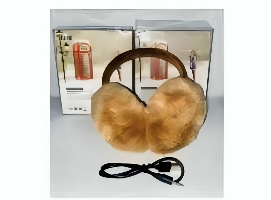 AUDIFONO DIADEMA CON OREJERAS FELPA - MARRON - 2