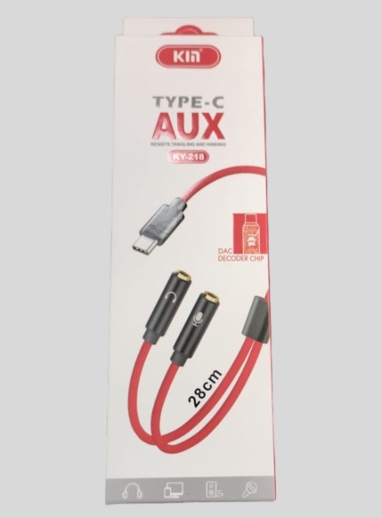 GENÉRICO CABLE USB TIPO - C A 3.5 MM DOBLE DE 28 CM