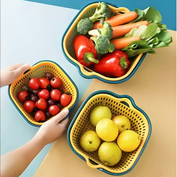CESTA COLADOR PARA LAVADO DE VERDURAS MULTIFUNCIONAL - 2