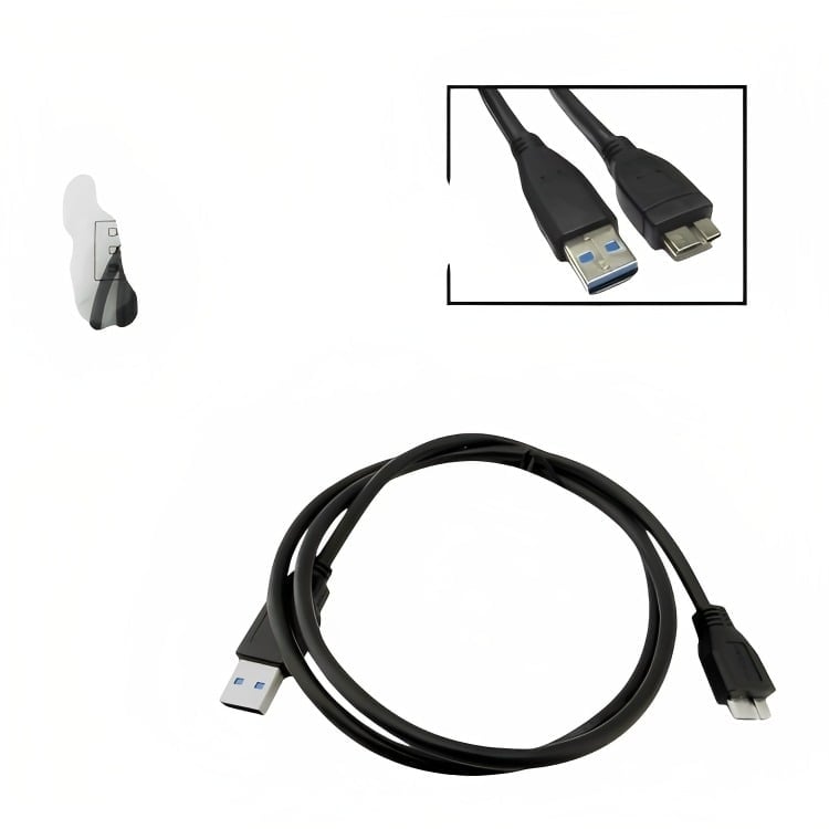 CABLE USB 3.0 PARA DISCO DURO 1 METRO NEGRO - 3