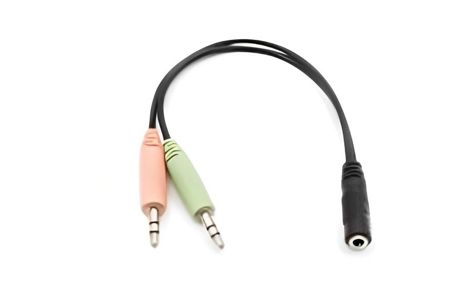 CABLE ADAPTADOR  AURICULARES HEMBRA 3,5 A DOBLE MACHO 3,5MM - 1