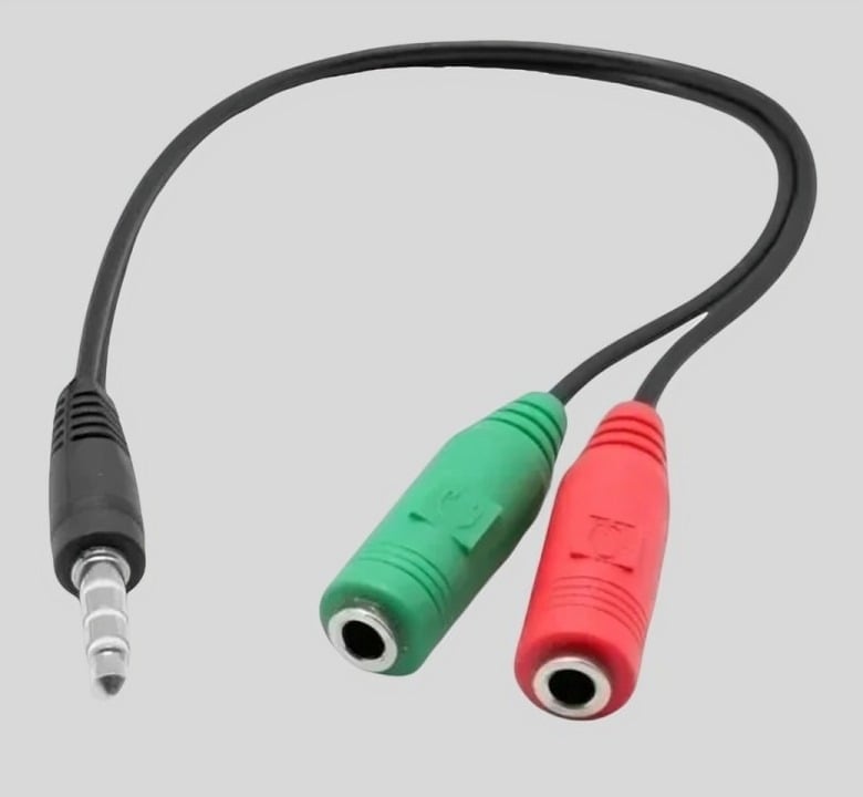 SET X2 SPLITTER STEREO 3.5MM MACHO A 2 HEMBRA AUDÍFONO Y MICRÓFONO - 2
