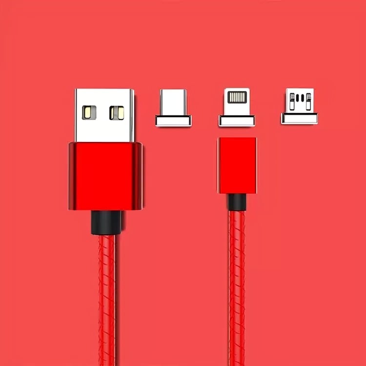 CABLE USB PARA IPHONE 5 /6 IPAD RED 1MT - 1