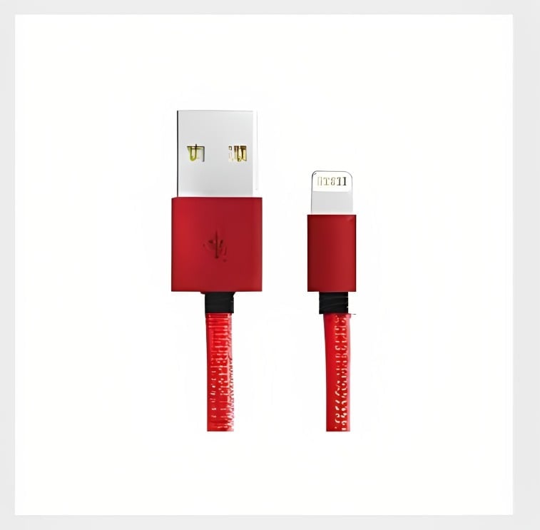 CABLE USB PARA IPHONE 5 /6 IPAD RED 1MT - 2