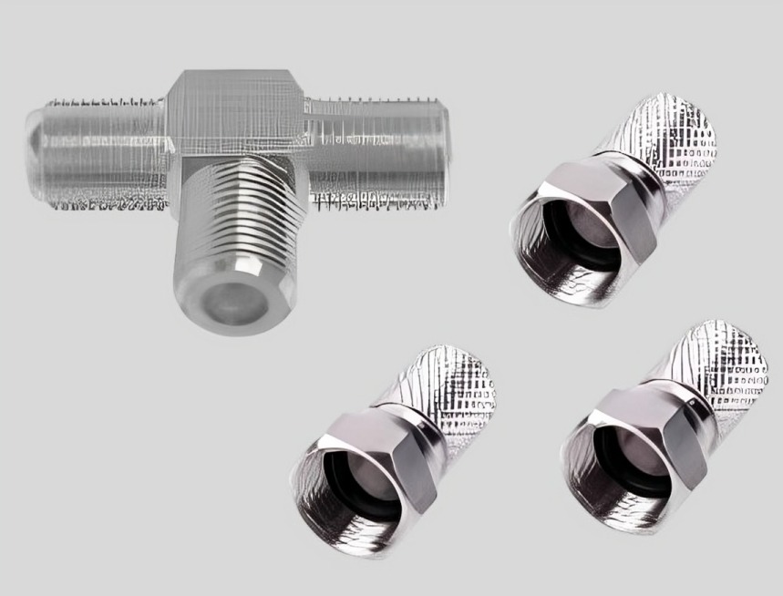 CONECTOR COAXIAL T + 3 PUNTAS DE UNIÓN RG-6 - 2