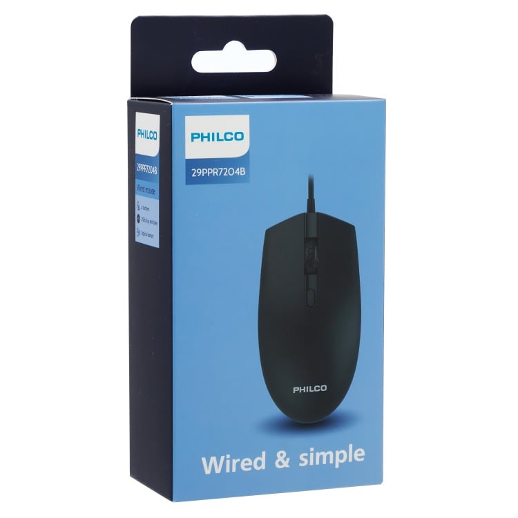 MOUSE ALÁMBRICO SPK7204 NEGRO PHILCO PRO - 2