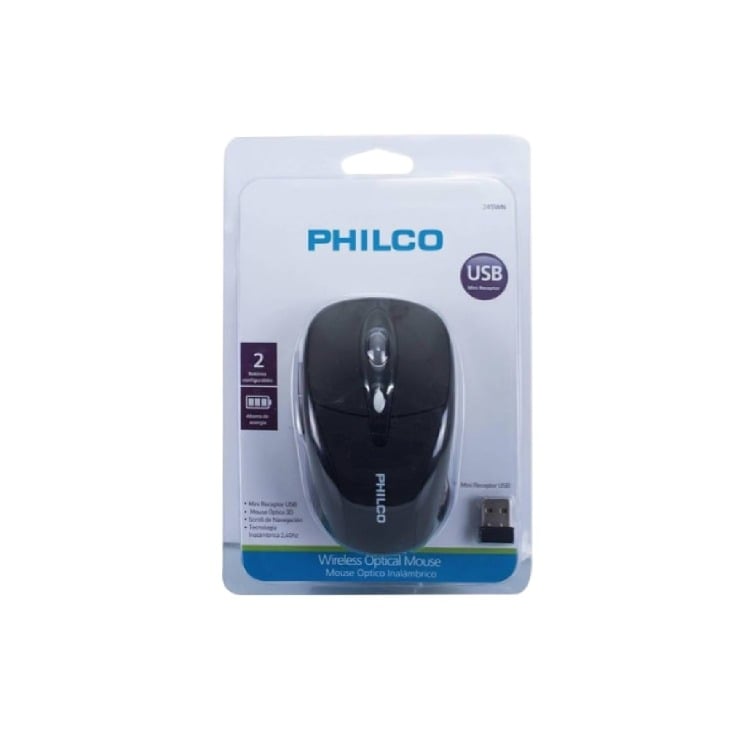 MOUSE OPTICO INAL PHILCO NEGRO - 1