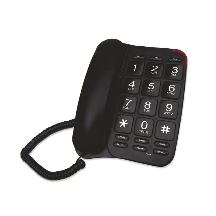 TELEFONO DE SOBREMESA NUMERO GRANDES NEGRO TECNOLAB - 1