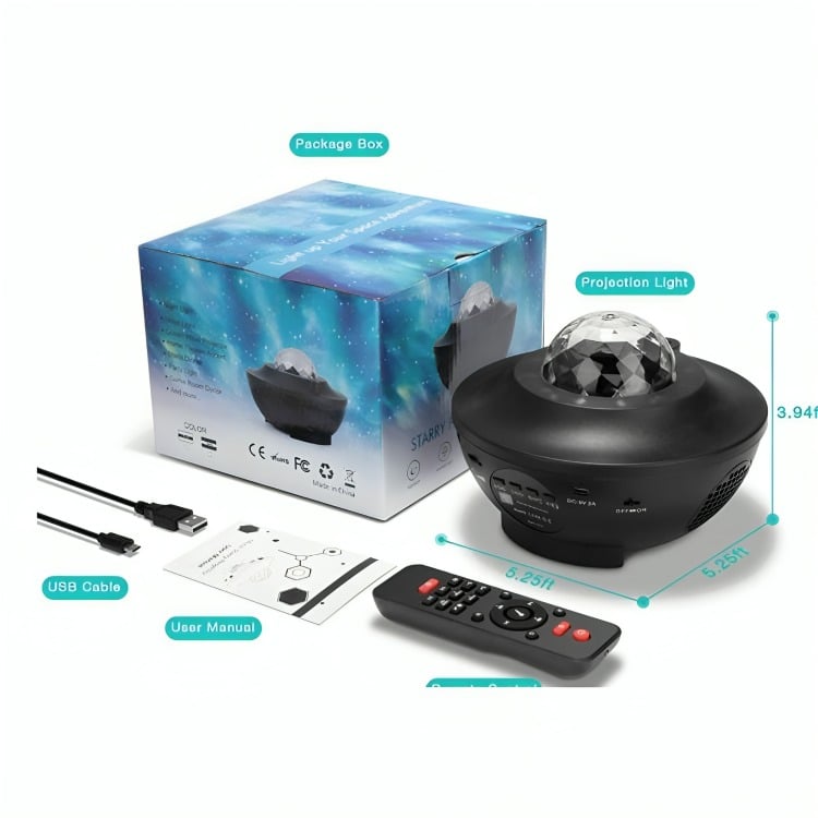 PROYECTOR DE GALAXIA ESTRELLAS LED Y SONIDO BLUETOOTH - 2