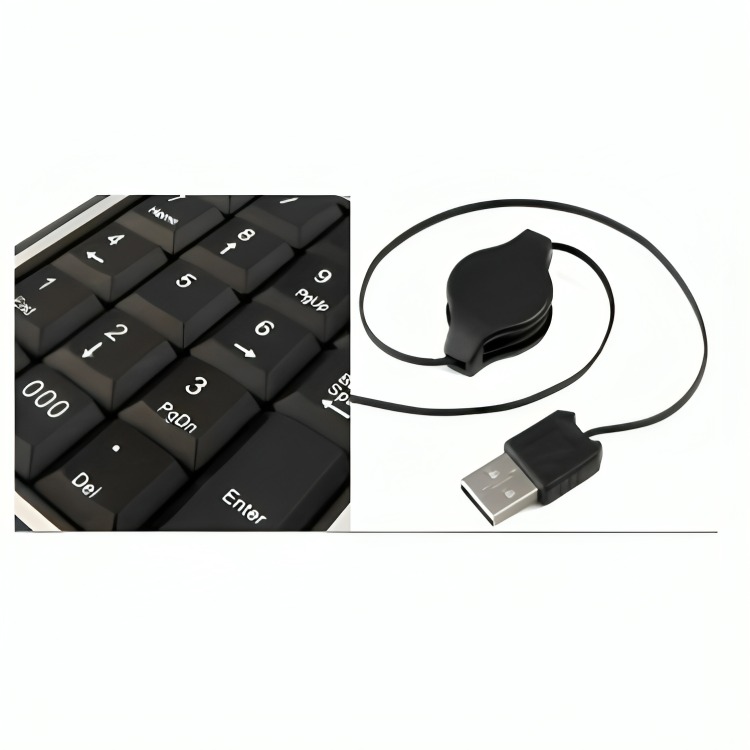 TECLADO NUMERICO DBLUE CON CABLE RETRACTIL BLACK - 1