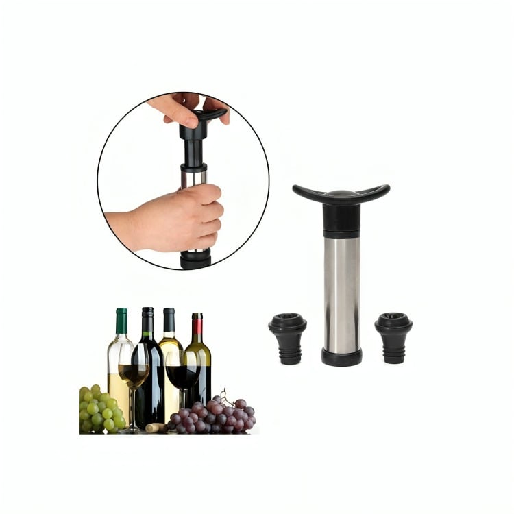 BOMBA DE VACÍO CON TAPAS PARA BOTELLAS DE VINO - 2