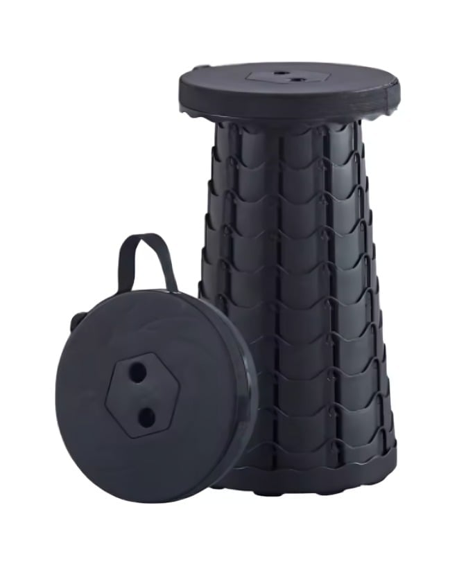 TABURETE PLEGABLE SILLA RETRACTIL NEGRO - 3