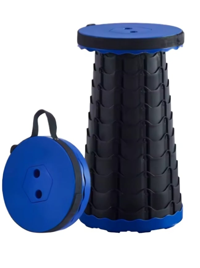 TABURETE PLEGABLE SILLA RETRACTIL AZUL - 3