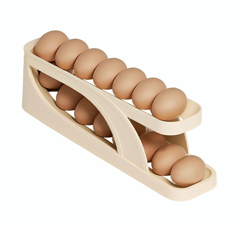 PACK 02 DISPENSADOR ORGANIZADOR DE HUEVOS RODANTES PARA REFRIGERADOR - 1