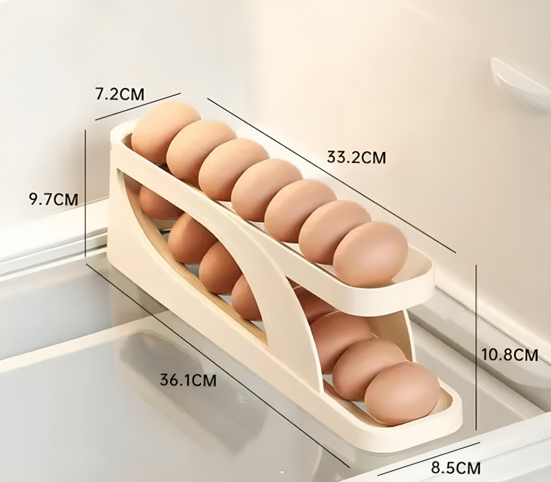PACK 02 DISPENSADOR ORGANIZADOR DE HUEVOS RODANTES PARA REFRIGERADOR - 3
