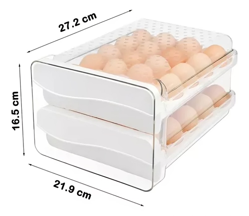 ORGANIZADOR DE HUEVOS CAJA PARA 40 HUEVOS 2 NIVELES - 1