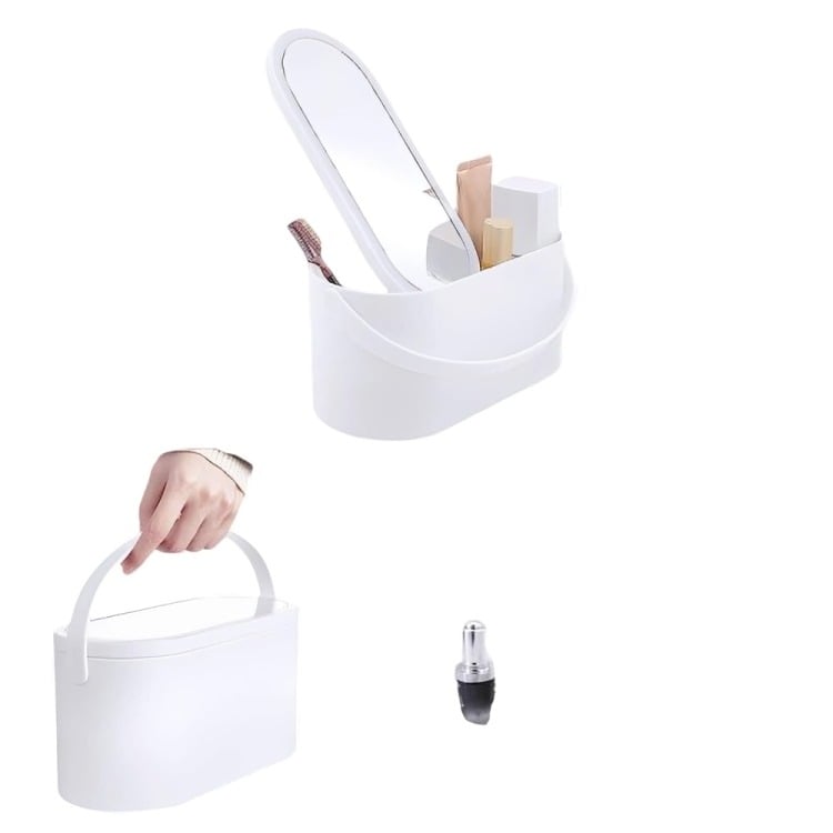 CAJA ORGANIZADOR DE MAQUILLAJE PORTÁTIL CON ESPEJO - 2