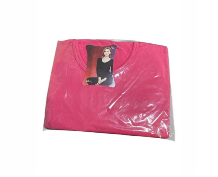 POLERA MUJER CUELLO REDONDO CAMISETA PRIMERA CAPA FUSCIA M/L - 1