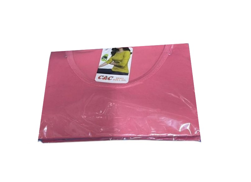 POLERA MUJER CUELLO REDONDO CAMISETA PRIMERA CAPA ROSA L/XXL - 1