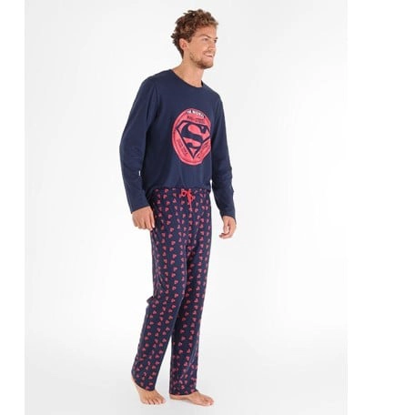 PIJAMA HOMBRE SUPERMAN AZUL /ROJO LOGO NUEVO TALLA M 301476ECO - 1