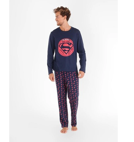 PIJAMA HOMBRE SUPERMAN AZUL /ROJO LOGO NUEVO TALLA M 301476ECO - 2