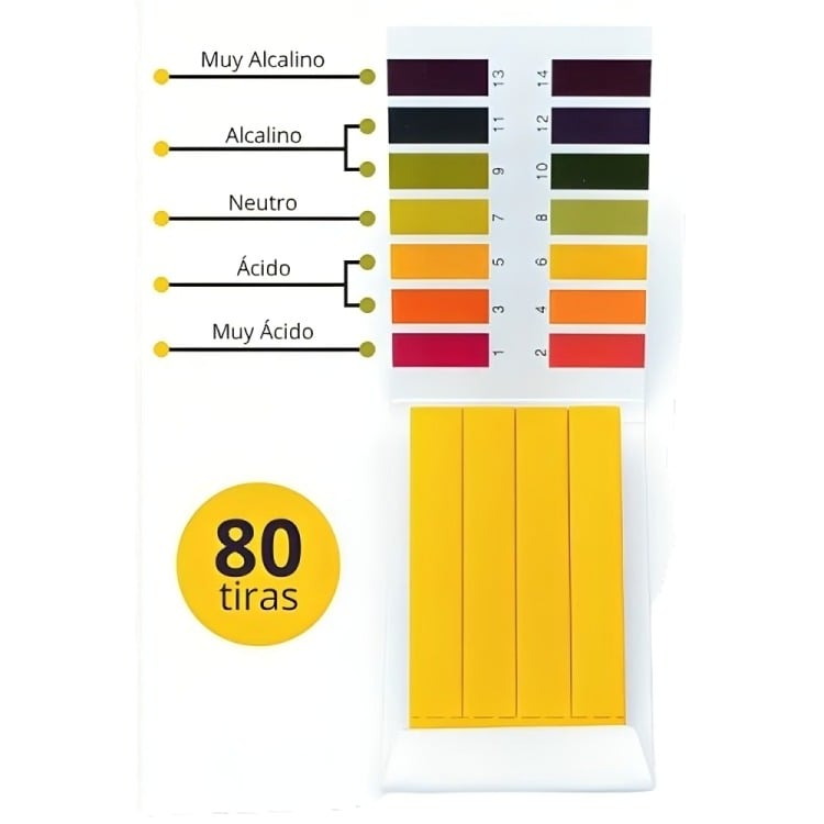 80 TIRAS DE PAPEL PARA MEDIR PH 1-14 UNIVERSAL - 3