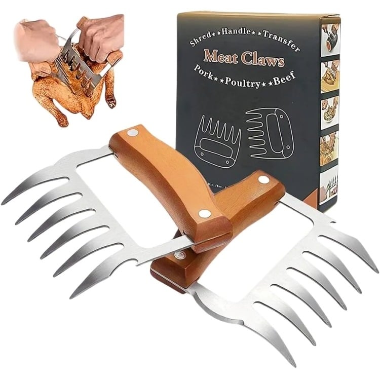 X2 GARRAS DE OSO ACERO INOXIDABLE PARA ASADOS PARRILLA BBQ - 3
