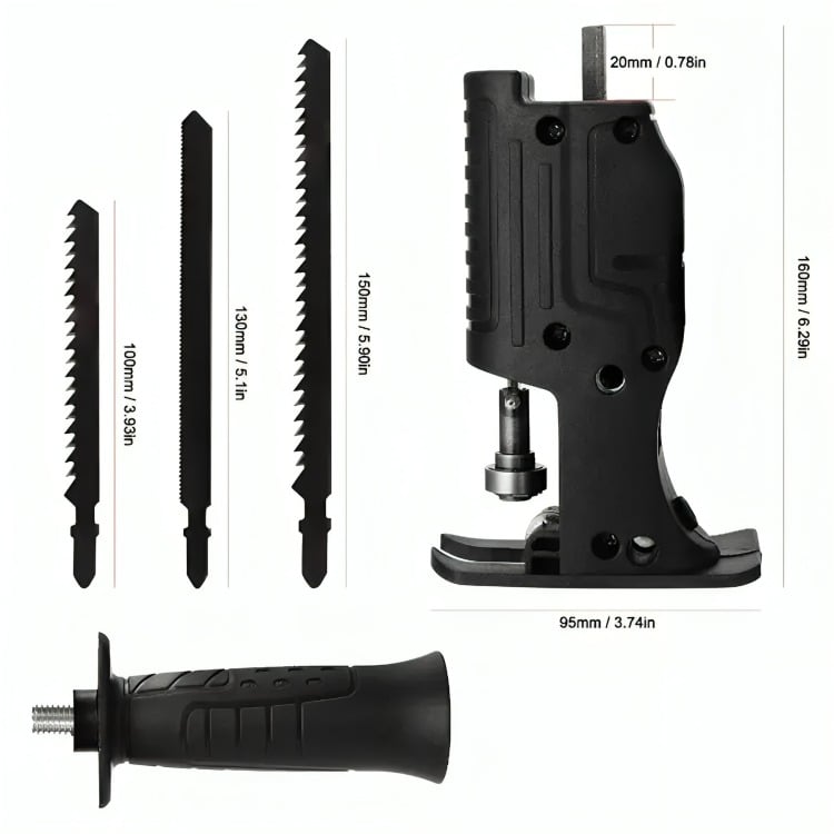 ADAPTADOR TALADRO SIERRA SABLE RECIPROCA CONVERTIDOR CAMBIO - 2