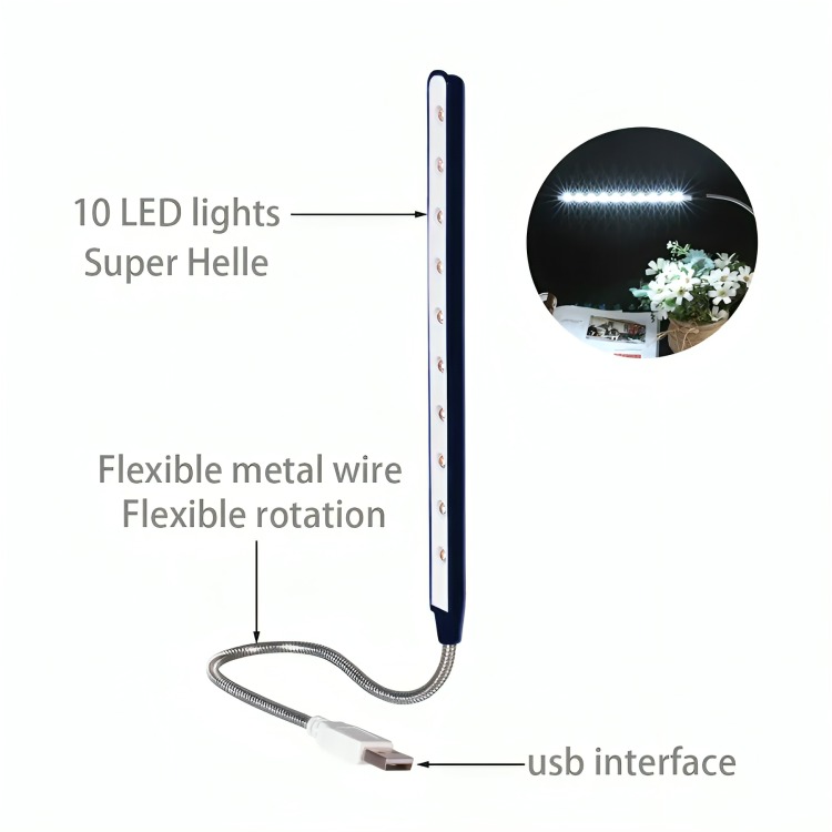 LAMPARA LED USB LINTERNA FLEXIBLE NOTEBOOK - 2