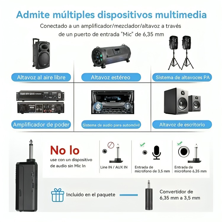 MICRÓFONO INALÁMBRICO PROFESIONAL KARAOKE KIT 2PCS - 2