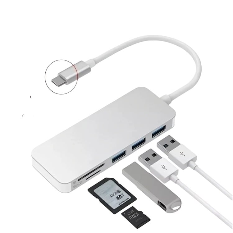 ADAPTADOR TYPE C TIPO C 3 X USB 3.0, TF, MICRO SD 5EN1 - 2