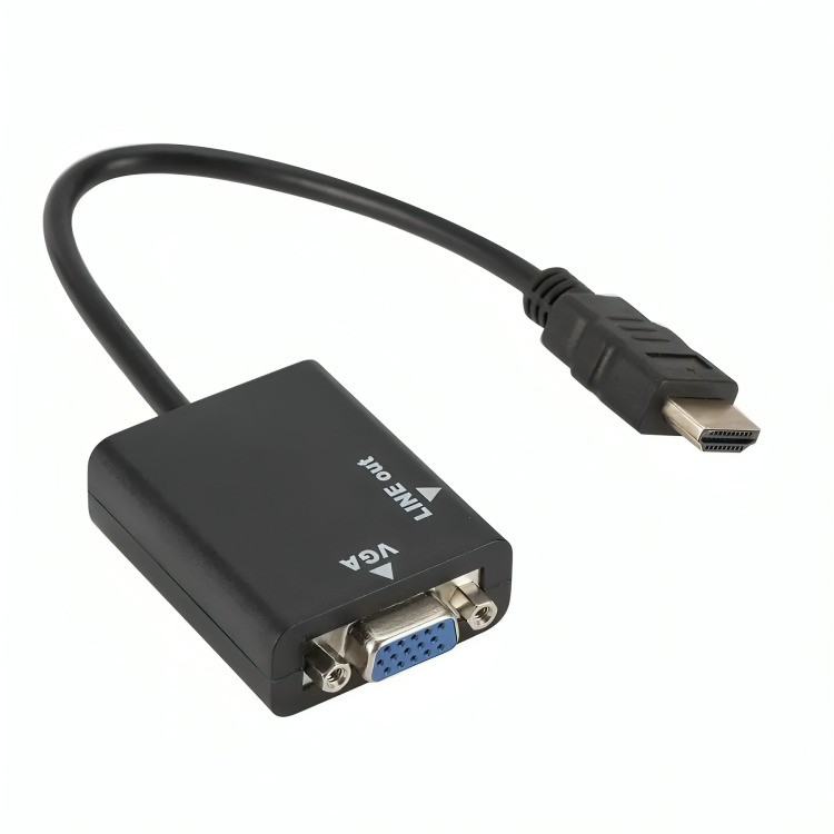 ADAPTADOR CABLE DE CONVERSIÓN HDMI A VGA + AUDIO HD - 2