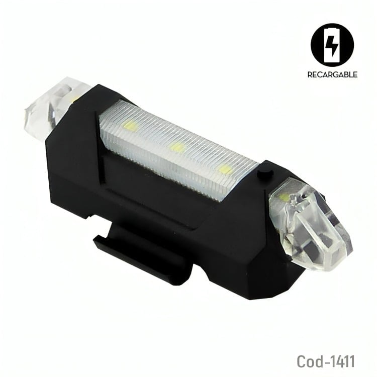 LUZ BICI DELANTERA 5 LED BLANCA 4 EFECTOS RECARGABLE - 2