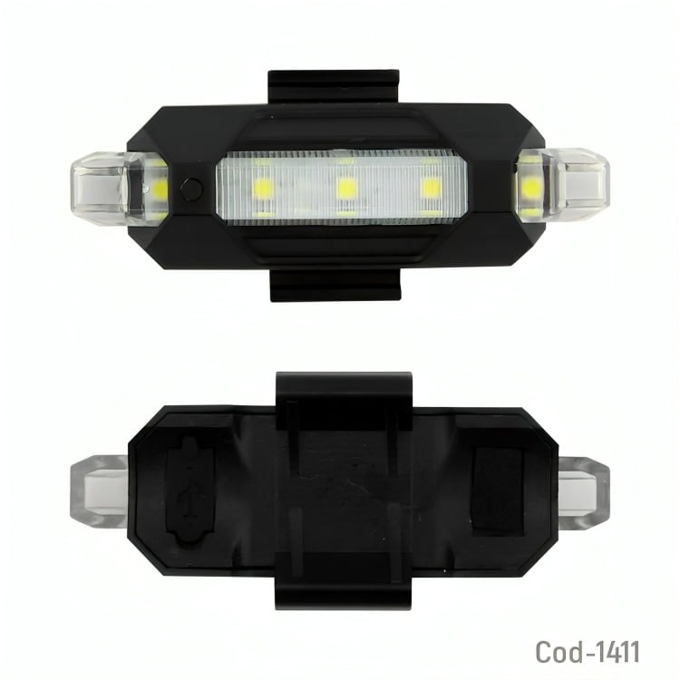 LUZ BICI DELANTERA 5 LED BLANCA 4 EFECTOS RECARGABLE - 4