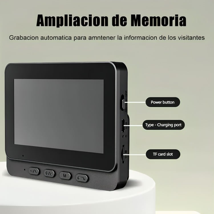 CITOFONO TIMBRE CAMARA INALAMBRICO CON PANTALLA 4.3 LCD - 4