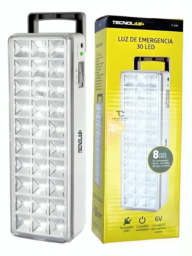 LAMPARA DE EMERGENCIA CON 30 LED RECARGABLE TECNOLAB - 2