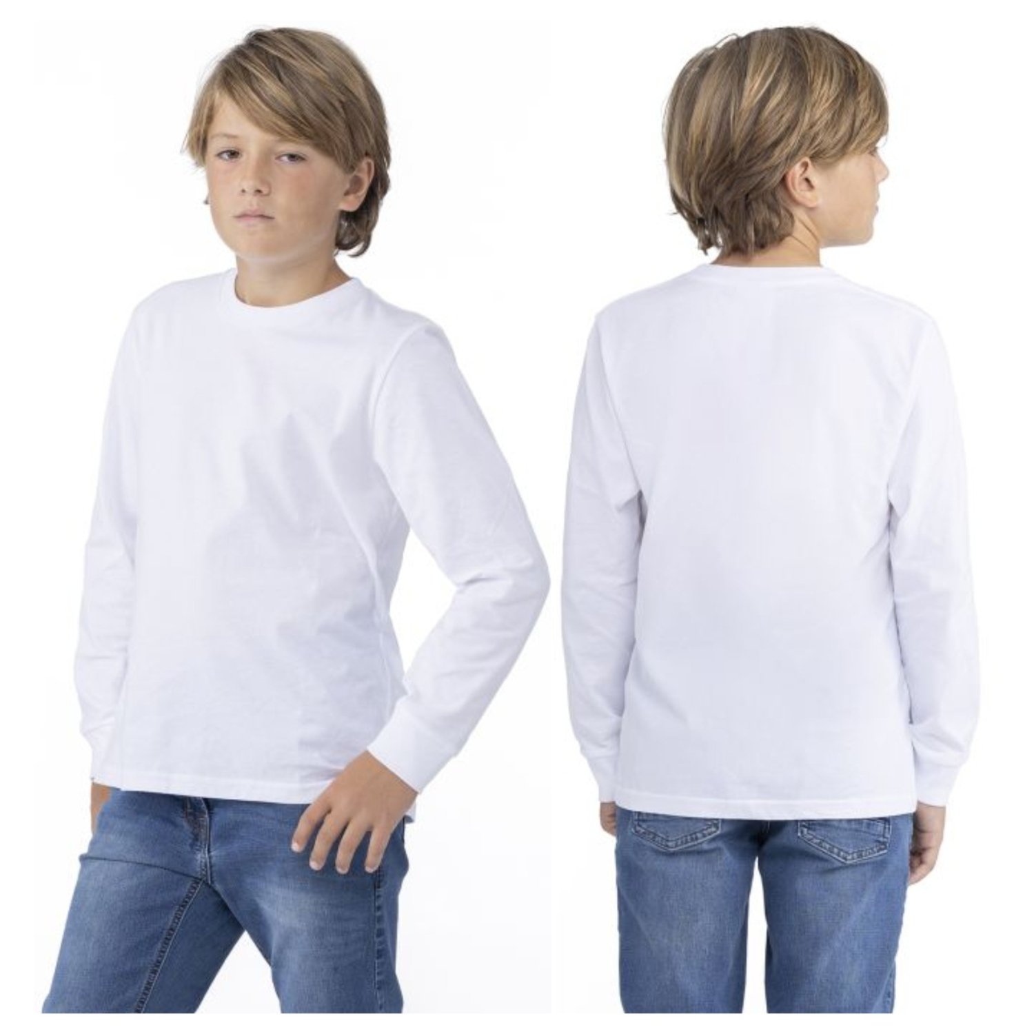 CAMISETAS POLAR NIÑOS CUELLO REDONDO PRIMERA CAPA BLANCO TALLA 4 - 1