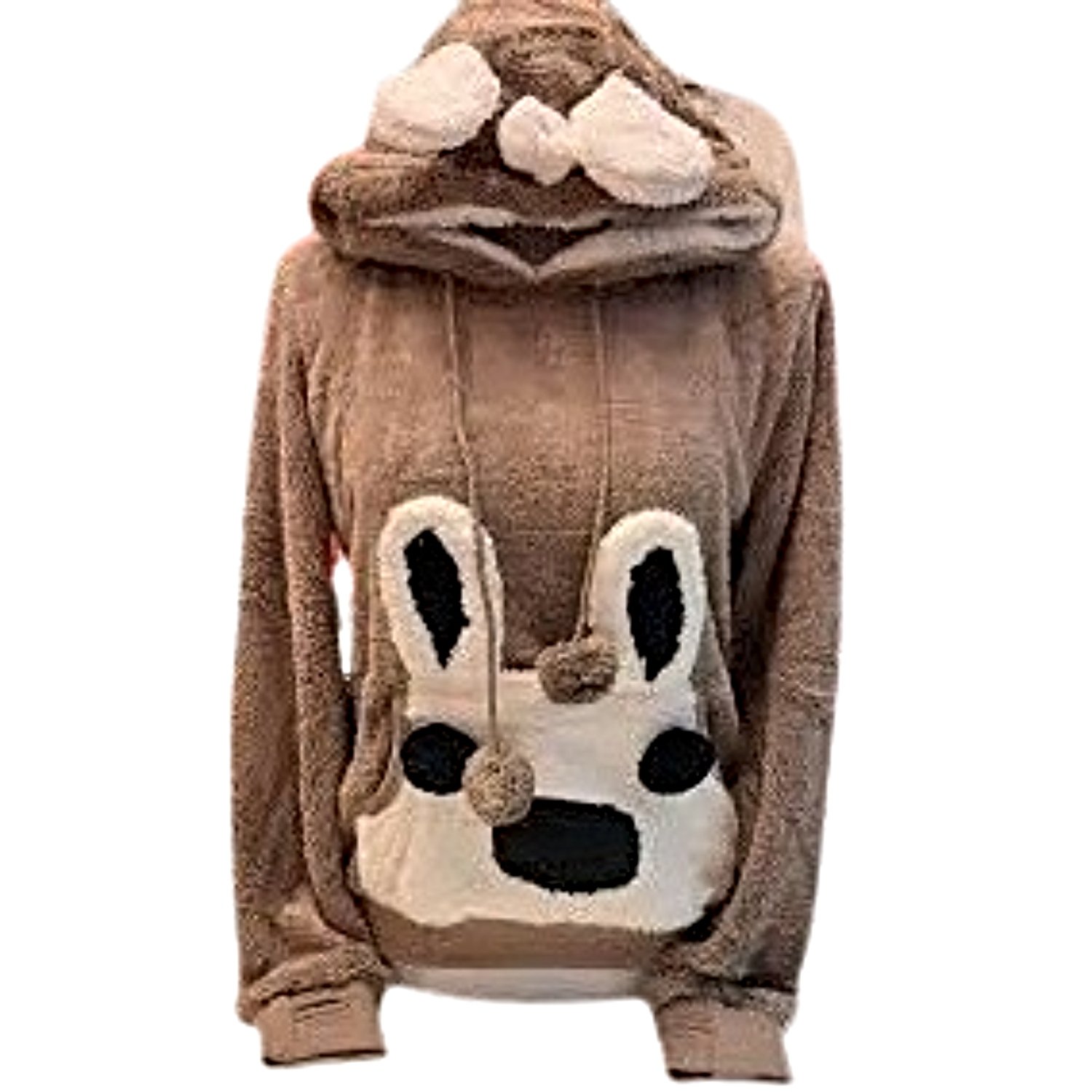 POLERON SUDADERA CON CAPUCHA CHIPORRO FELPA MARRON OSCURO 2XL - 1