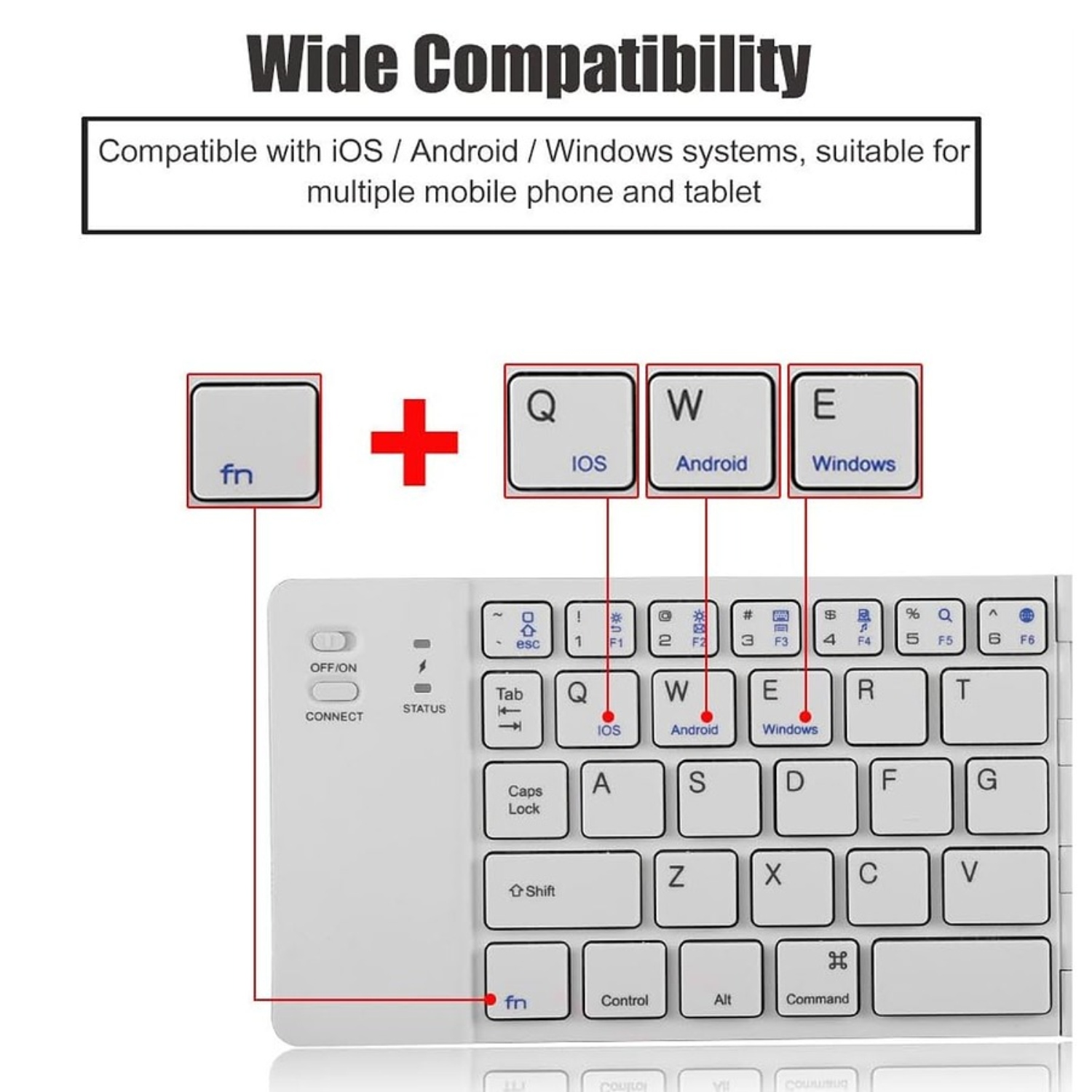 MINI TECLADO INALAMBRICO PLEGABLE PORTATIL BLUETOOTH - 4