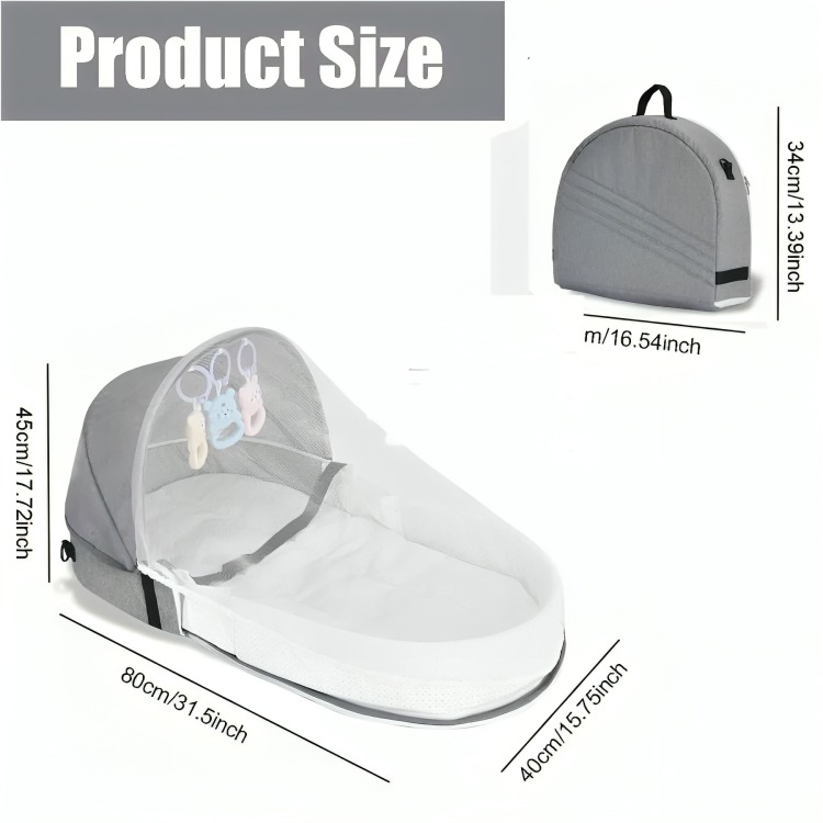 CAMA MOISÉS PARA BEBÉ PORTÁTIL PLEGABLE CON MOSQUITERA - 2