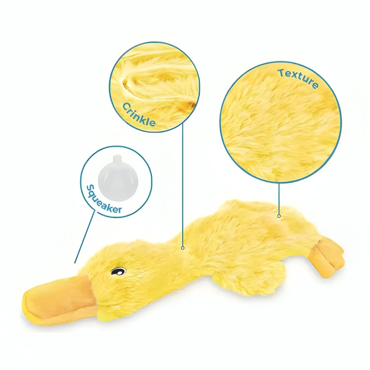 PATO JUGUETE PELUCHE PARA PERROS MASCOTAS CON SONIDO - 1
