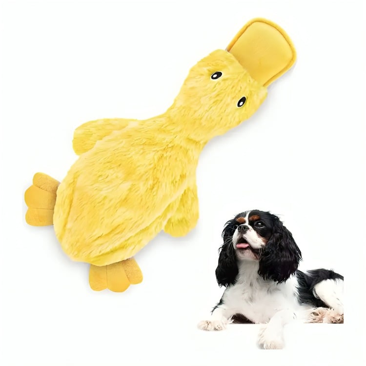 PATO JUGUETE PELUCHE PARA PERROS MASCOTAS CON SONIDO - 2