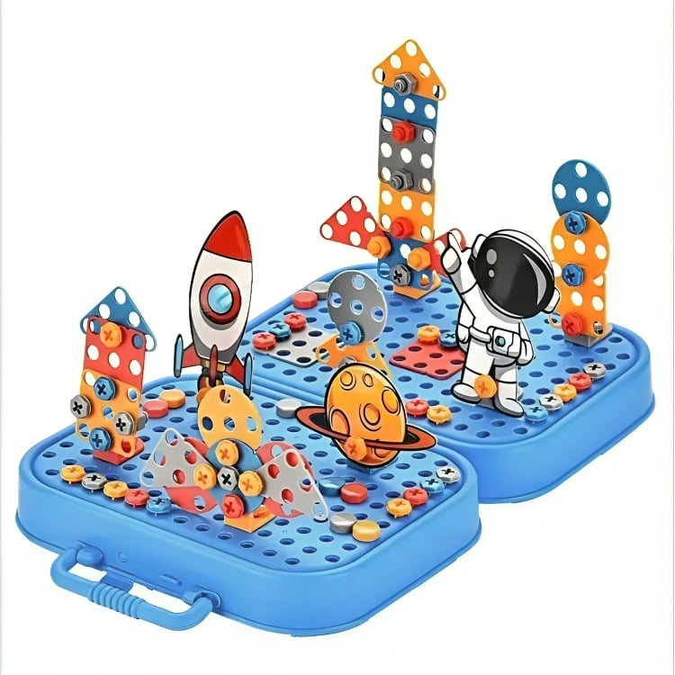 JUGUETE PUZZLES 2D, 3D HERRAMIENTA TORNILLOS TALADRO - 1