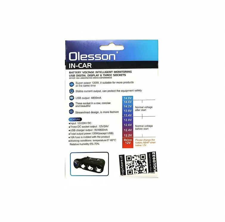ADAPTADOR ENCENDEDOR 3 PUERTOS DE 12V/24V 120W Y 4 USB - 4