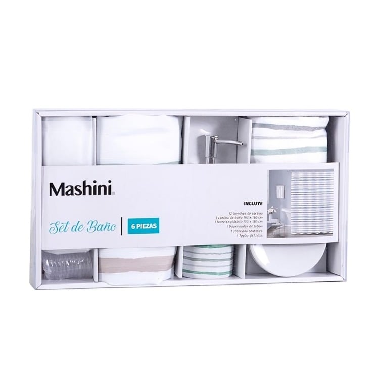 SET DE BAÑO EN CAJA 6 PIEZAS / LLUTA – MASHINI - 1