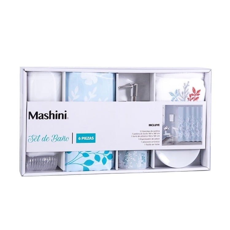 SET DE BAÑO EN CAJA 6 PIEZAS / CHOAPA – MASHINI - 1