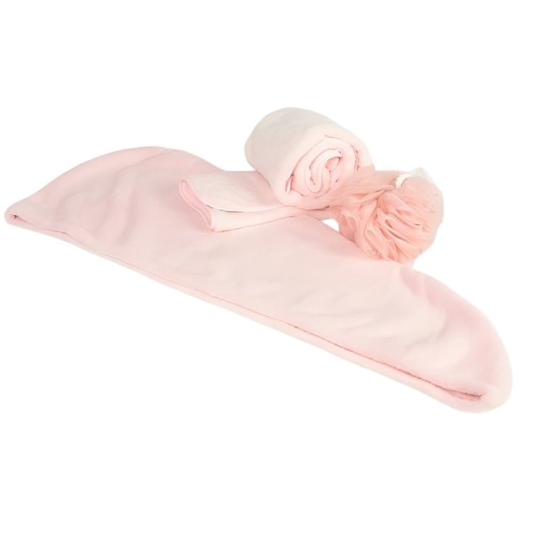 SET DE REGALO 2 TOALLAS + ESPONJA / ROSA – MASHINI - 1
