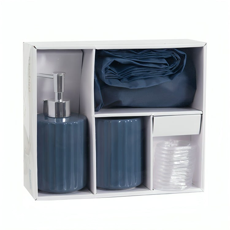 SET DE BAÑO 4 PIEZAS / AZUL – MASHINI - 1
