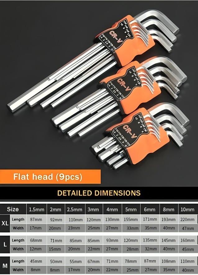 SET LLAVE ALLEN XINGTAI TOOL 9 PIEZAS - 2