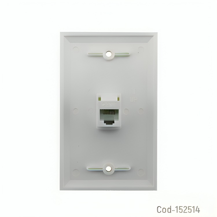 MODULO CONECTOR RJ-45 PARA MURO CAT 6 HEMBRA EN COLOR BLANCO EN BOLSA - 2